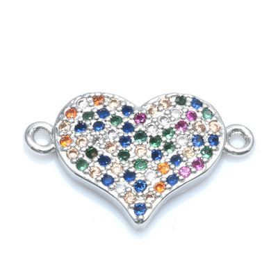 Блестящи сърца Талисмани Конектор Аксесоари за изработка на бижута Гривни Направи си сам Гривни Консумативи за бижута за жени Колие Обеци