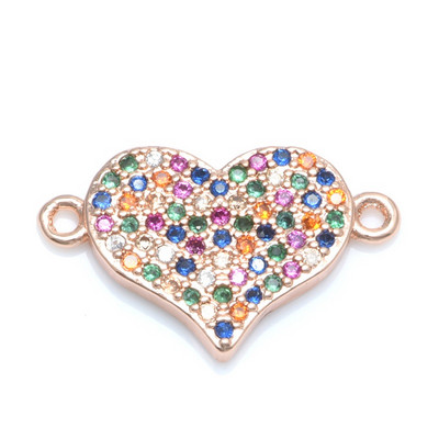 Блестящи сърца Талисмани Конектор Аксесоари за изработка на бижута Гривни Направи си сам Гривни Консумативи за бижута за жени Колие Обеци