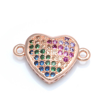 Блестящи сърца Талисмани Конектор Аксесоари за изработка на бижута Гривни Направи си сам Гривни Консумативи за бижута за жени Колие Обеци