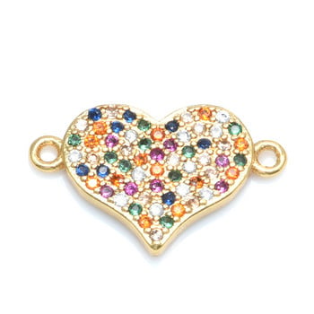 4 Χρώματα DIY Χρυσό/Ασημί Πολύχρωμα Καρδιά Γούρι για Σκουλαρίκια Βραχιόλια Γυναικεία χειροποίητα κοσμήματα