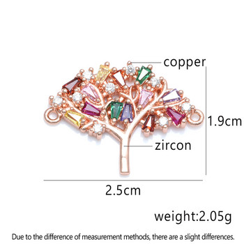 DIY αξεσουάρ για βραχιόλια Κοσμήματα ευρήματα Handmade Life Tree Cubic Zirconia Connectors For Women βραχιόλι σκουλαρίκι κοσμήματα