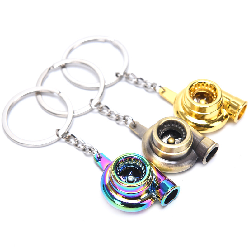 Valódi Whistle Sound turbó kulcstartó hüvely csapágy forgó autóalkatrész modell turbina turbófeltöltő kulcstartó gyűrű kulcstartó kulcstartó