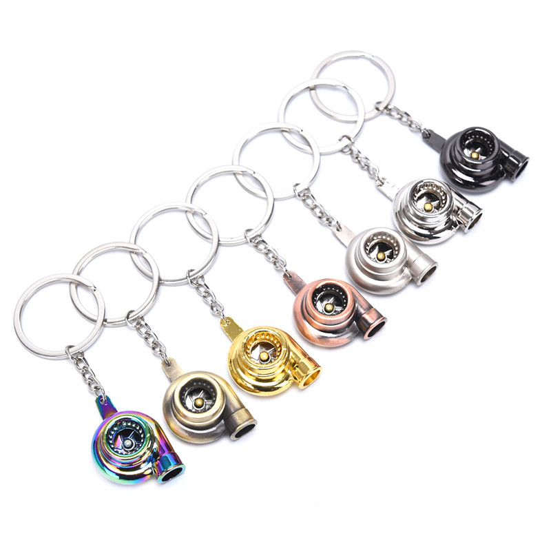 Valódi Whistle Sound turbó kulcstartó hüvely csapágy forgó autóalkatrész modell turbina turbófeltöltő kulcstartó gyűrű kulcstartó kulcstartó