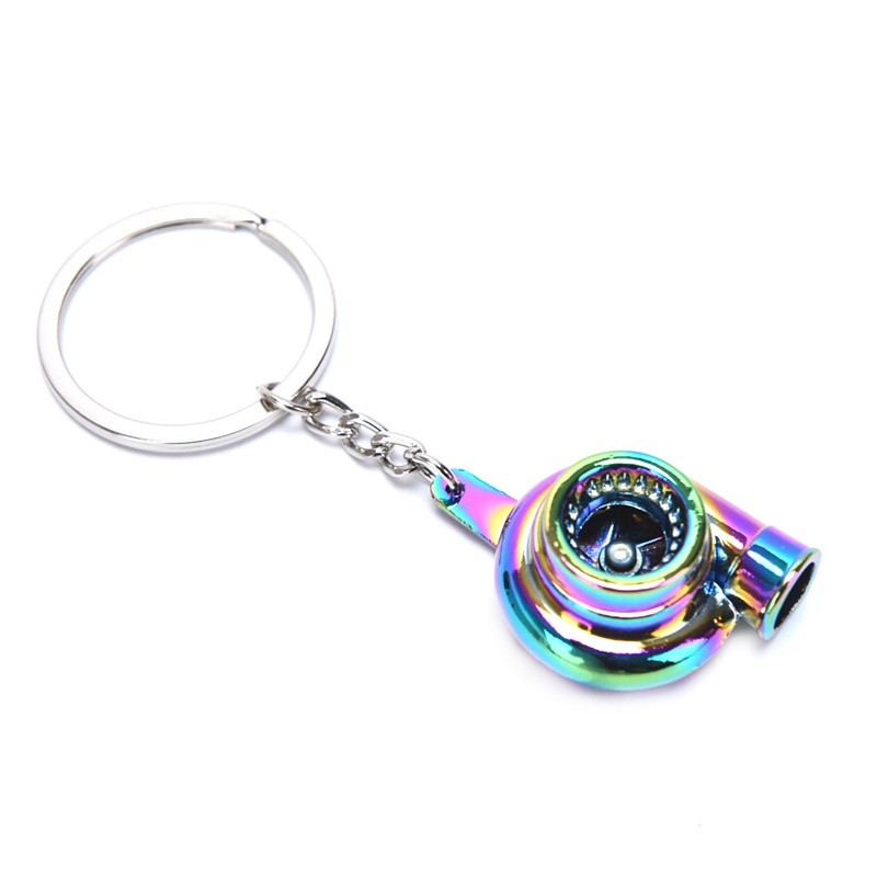 Valódi Whistle Sound turbó kulcstartó hüvely csapágy forgó autóalkatrész modell turbina turbófeltöltő kulcstartó gyűrű kulcstartó kulcstartó