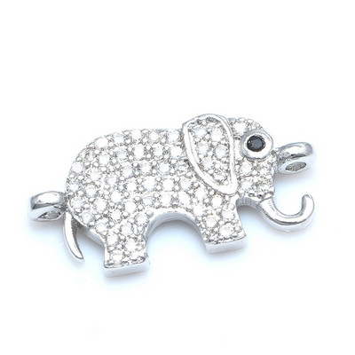 Slon Životinje Konektor Dodaci za izradu nakita Bakreni cirkonij Ručno izrađena ženska muška narukvica Poklon