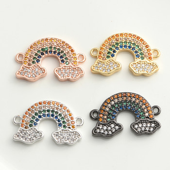 Αξεσουάρ για βραχιόλια Ευρήματα κοσμημάτων Diy Handmade Rainbow Cubic Zirconia Connectors For Women βραχιόλι σκουλαρίκι Χονδρική