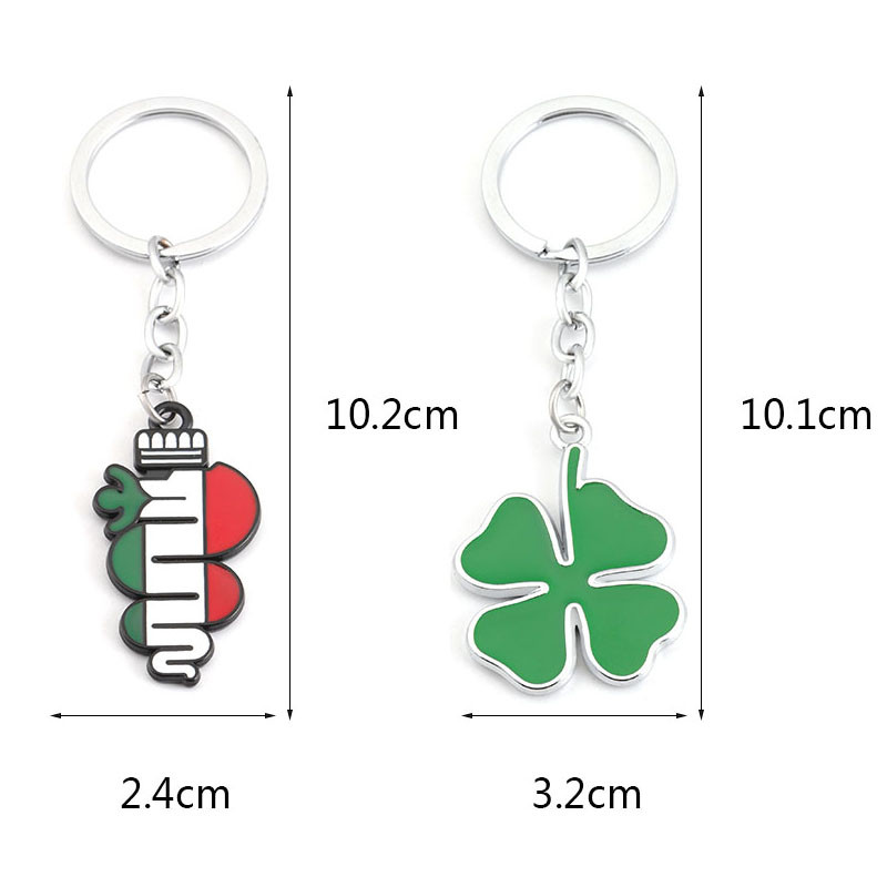 Breloc masina verde cu patru foi trifoi breloc breloc suport inel pentru Alfa Romeo 147 156 164 166 159 GT Giulia Giulietta Stelvio