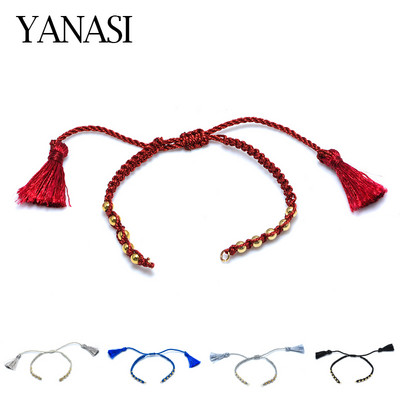 5 krāsas JAUNĀKĀS Tassle Regulējamas Slīd Ķēdes Sievietēm Rokassprādzes Aksesuāri Juvelierizstrādājumu izgatavošana Sarkanas Melnas Virves Rokassprādzes