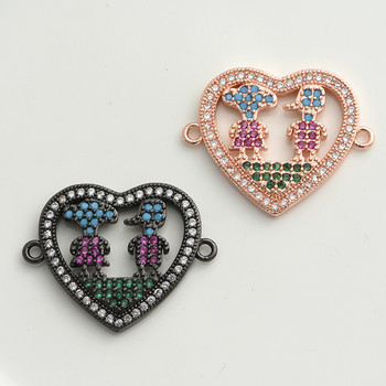 Πολύχρωμο Ζιργκόν Σχήμα Καρδιάς Γούρια για αγόρι και κορίτσι Αξεσουάρ για κοσμήματα DIY Χειροποίητα Κατασκευάζοντας Γυναίκα Εραστές Κοσμήματα