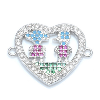 Πολύχρωμο Ζιργκόν Σχήμα Καρδιάς Γούρια για αγόρι και κορίτσι Αξεσουάρ για κοσμήματα DIY Χειροποίητα Κατασκευάζοντας Γυναίκα Εραστές Κοσμήματα