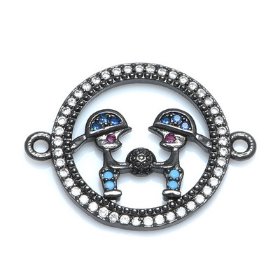 Spalvingi cirkonio berniuko ir mergaitės širdelės formos jungties pakabukai papuošalų aksesuarai „pasidaryk pats“ rankų darbo moterų mylėtojų papuošalai