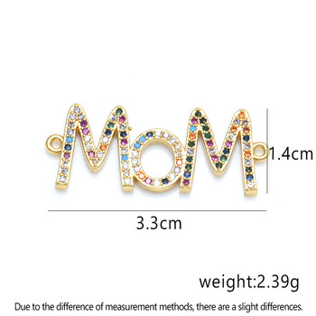 4 цвята Големи цветни Mama Letters Charm Connectors за бижута Гривна Изработка на колие Направи си сам ръчно изработени дамски бижута Подарък