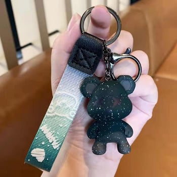 Fashion Ashion Cartoon Bear Car Key Chain Bag Pendant Ring Keychain Keyring For Woman Lover Girly Strap Lanyard Автоаксесоари