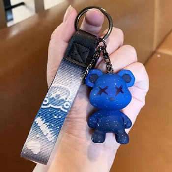 Fashion Ashion Cartoon Bear Car Key Chain Bag Pendant Ring Keychain Keyring For Woman Lover Girly Strap Lanyard Автоаксесоари