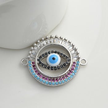 4 цвята Луксозни големи златни парчета Evil Eye Charms Конектор Аксесоари за изработка на бижута Гривни Направи си сам ръчно изработени бижута Подарък