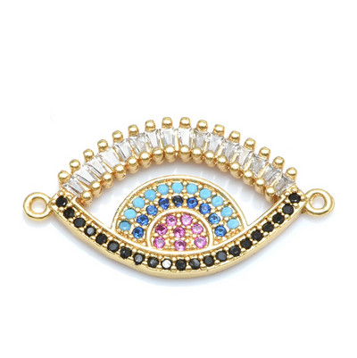 4 színű luxus nagy arany szálkás Evil Eye Charms csatlakozó tartozékok ékszer karkötő készítés barkács kézzel készített ékszer ajándék
