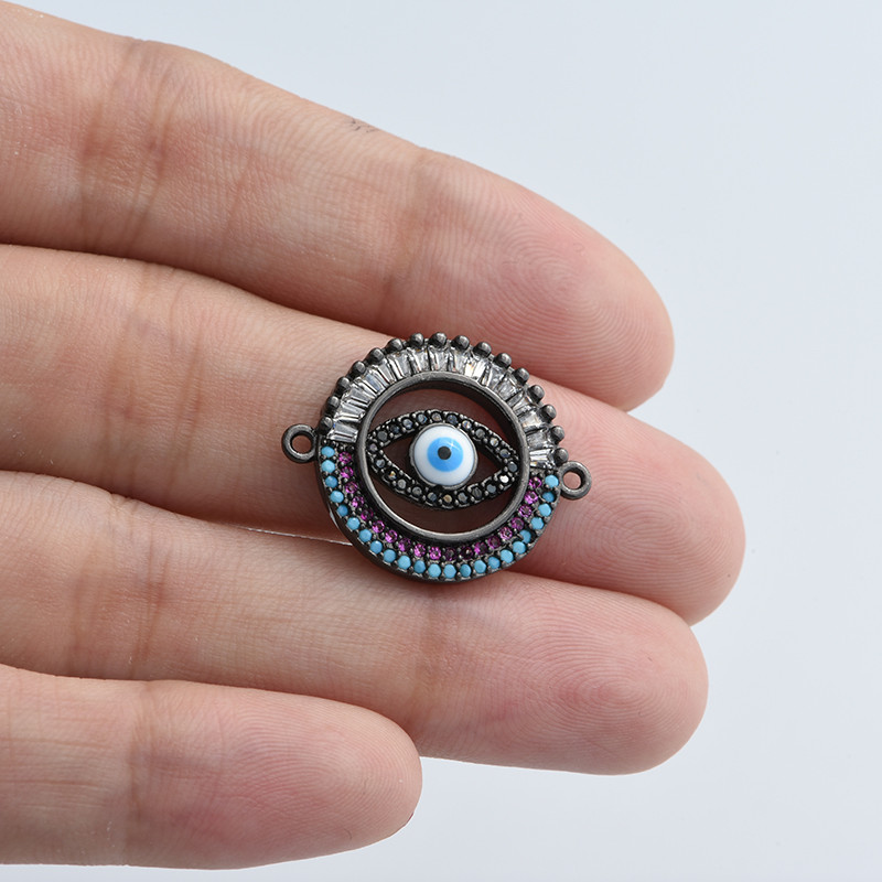 4 színű luxus nagy arany szálkás Evil Eye Charms csatlakozó tartozékok ékszer karkötő készítés barkács kézzel készített ékszer ajándék