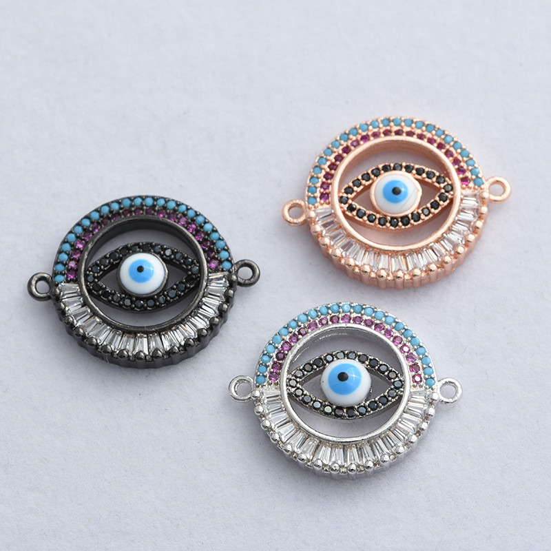 4 színű luxus nagy arany szálkás Evil Eye Charms csatlakozó tartozékok ékszer karkötő készítés barkács kézzel készített ékszer ajándék