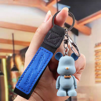 Ashion Cartoon Bear autós kulcstartó táska medál gyűrű divat pár kulcstartó kulcstartó női ajándékszíj zsinór aranyos kiegészítők