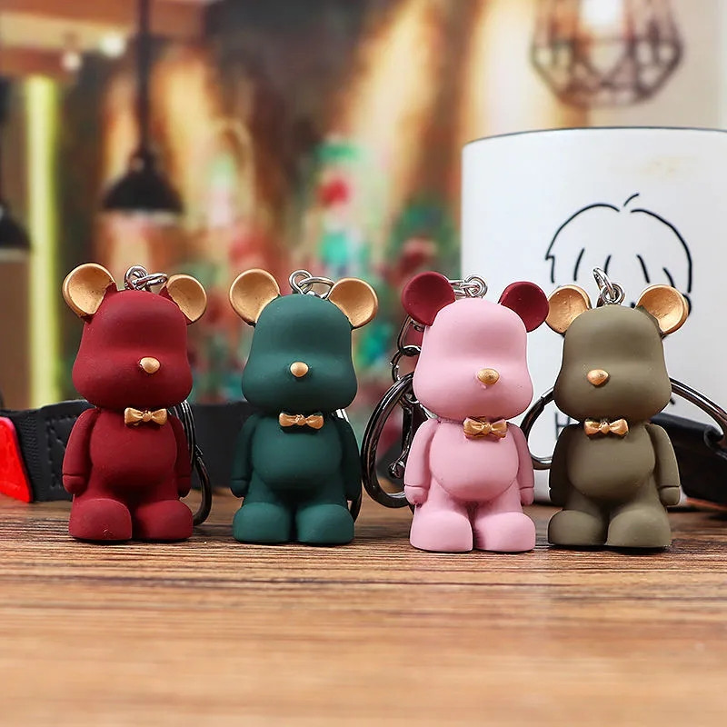 Ashion Cartoon Bear autós kulcstartó táska medál gyűrű divat pár kulcstartó kulcstartó női ajándékszíj zsinór aranyos kiegészítők