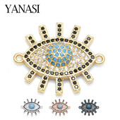 Luxus többszínű cirkónia Evil Eye Charms medál csatlakozók ékszerkészítéshez barkácsolás, kézzel készített karkötő ékszerleletek