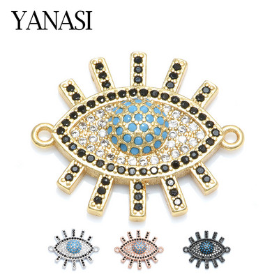 Luksusa daudzkrāsu kubiskā cirkonija Evil Eye Charms kulonu savienotāji juvelierizstrādājumu izgatavošanai, ar rokām darinātas rokassprādzes, rotaslietas.