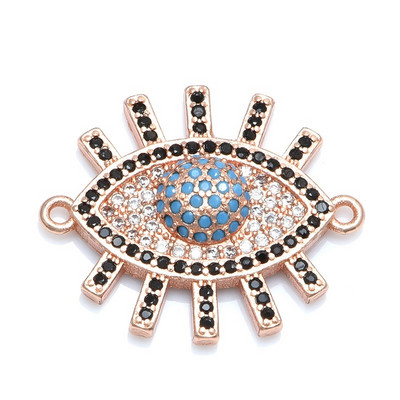 Luxus többszínű cirkónia Evil Eye Charms medál csatlakozók ékszerkészítéshez barkácsolás, kézzel készített karkötő ékszerleletek