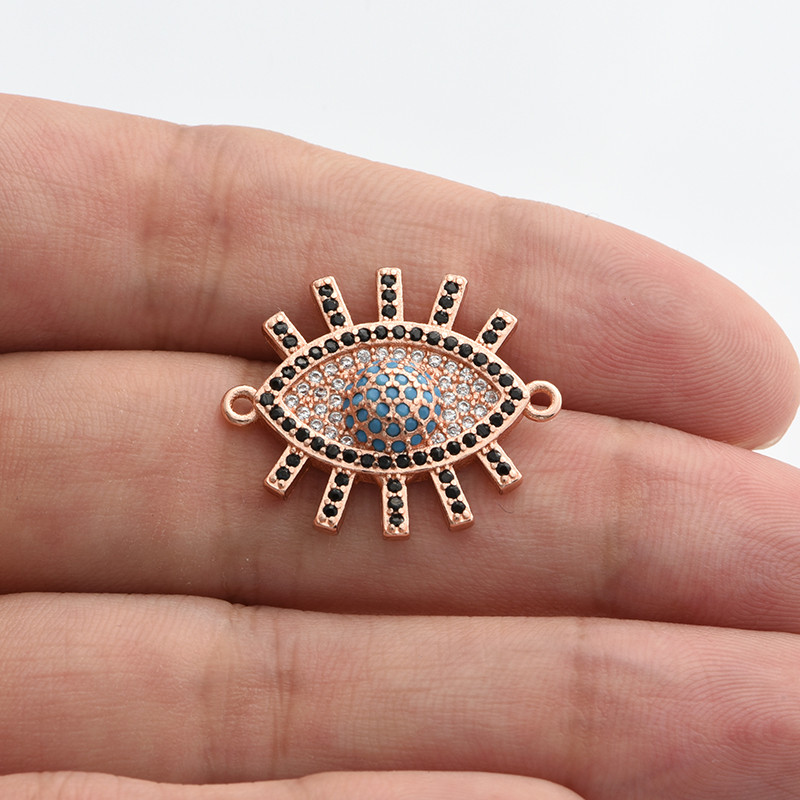 Luxus többszínű cirkónia Evil Eye Charms medál csatlakozók ékszerkészítéshez barkácsolás, kézzel készített karkötő ékszerleletek