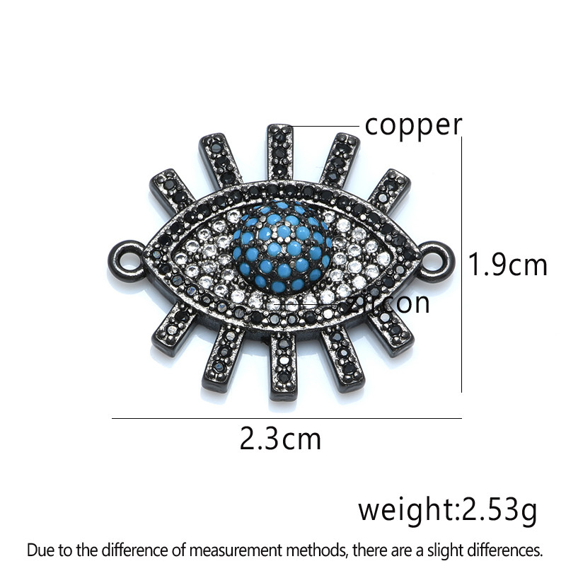 Luxus többszínű cirkónia Evil Eye Charms medál csatlakozók ékszerkészítéshez barkácsolás, kézzel készített karkötő ékszerleletek