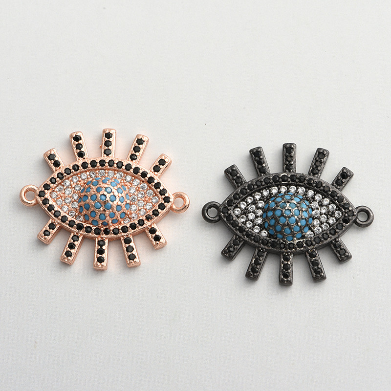 Luxus többszínű cirkónia Evil Eye Charms medál csatlakozók ékszerkészítéshez barkácsolás, kézzel készített karkötő ékszerleletek
