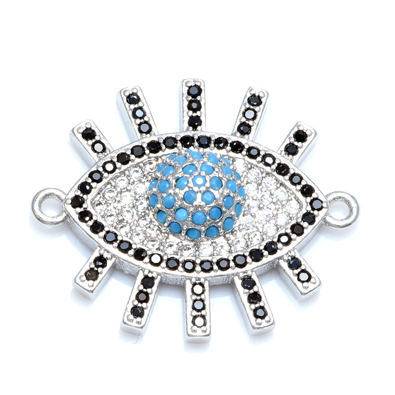 Luxus többszínű cirkónia Evil Eye Charms medál csatlakozók ékszerkészítéshez barkácsolás, kézzel készített karkötő ékszerleletek