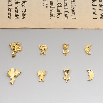 10 τμχ Gold Maria Cross Angel Unicorn Εποξειδική φόρμα Filler Beauty Nail Decor DIY Jewelry Findings Love Moon Filling Accessories C582