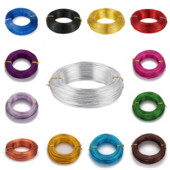 Aliuminio viela, skirta papuošalų dizainui gaminti „pasidaryk pats“ karolių apyrankė 0,8 mm 1 mm 1,5 mm 2 mm 3 mm minkšta karoliukų bonsai spalvota rankdarbių rėmelio viela