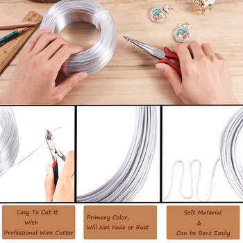 Σύρμα αλουμινίου για Σχεδιασμός Κοσμημάτων Κατασκευή DIY Βραχιόλι κολιέ 0,8 χιλιοστά 1 χιλιοστά 1,5 χιλιοστά 2 χιλιοστά soft Beading Bonsai Color Craft Bezel Wire