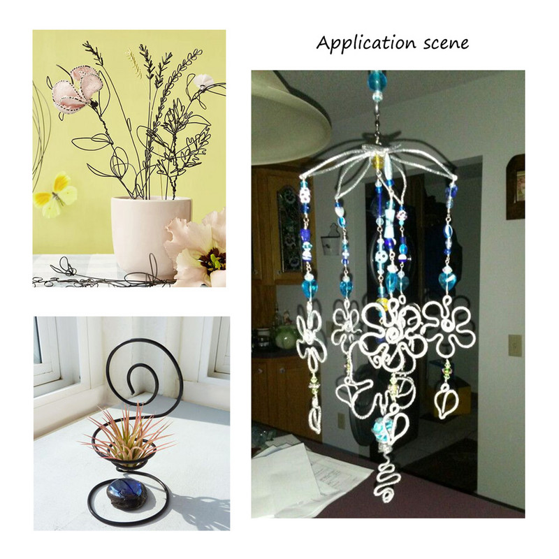 Aliuminio viela, skirta papuošalų dizainui gaminti „pasidaryk pats“ karolių apyrankė 0,8 mm 1 mm 1,5 mm 2 mm 3 mm minkšta karoliukų bonsai spalvota rankdarbių rėmelio viela