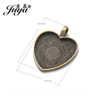 10 τμχ Heart Cabochon Ρυθμίσεις Κρεμαστό Βάση 25mm Alloy Bezel Trays Crafts DIY Κολιέ Αναλώσιμα κοσμημάτων Αξεσουάρ