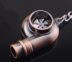Valódi Whistle Sound turbó kulcstartó hüvely csapágy forgó autóalkatrész modell turbina turbófeltöltő kulcstartó gyűrű kulcstartó kulcstartó