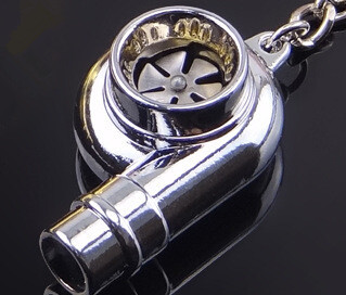 Valódi Whistle Sound turbó kulcstartó hüvely csapágy forgó autóalkatrész modell turbina turbófeltöltő kulcstartó gyűrű kulcstartó kulcstartó