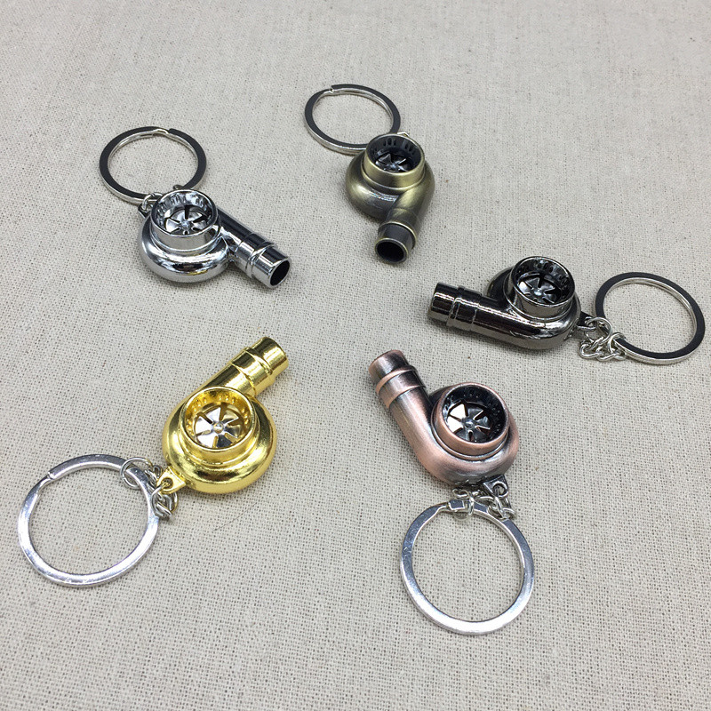 Valódi Whistle Sound turbó kulcstartó hüvely csapágy forgó autóalkatrész modell turbina turbófeltöltő kulcstartó gyűrű kulcstartó kulcstartó