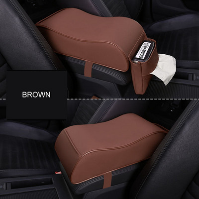 PU odinė automobilio porankio dėžutės pagalvėlė Auto centrinė konsolė porankio sėdynės dėžė, paaukštinanti minkšta pagalvėlė rankų atrama su saugojimo krepšiais