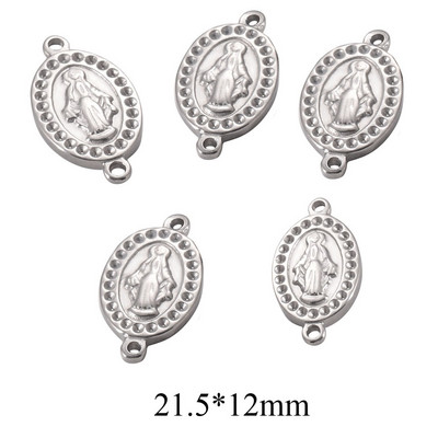 10 τμχ Θρησκευτικό ανοξείδωτο μενταγιόν Virgin Mary Jesus Christian Charm μενταγιόν DIY For Jewelry Makings Connectors Αξεσουάρ