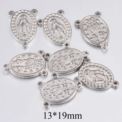 10 τμχ Θρησκευτικό ανοξείδωτο μενταγιόν Virgin Mary Jesus Christian Charm μενταγιόν DIY For Jewelry Makings Connectors Αξεσουάρ