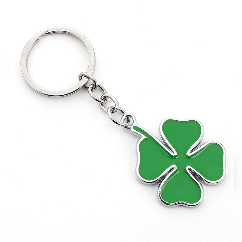 Breloc de chei pentru mașină din metal cu trifoi cu patru foi verde pentru Alfa Romeo GT Giulia Giulietta Stelvio Mito Ford Lucky Pendant Car Styling