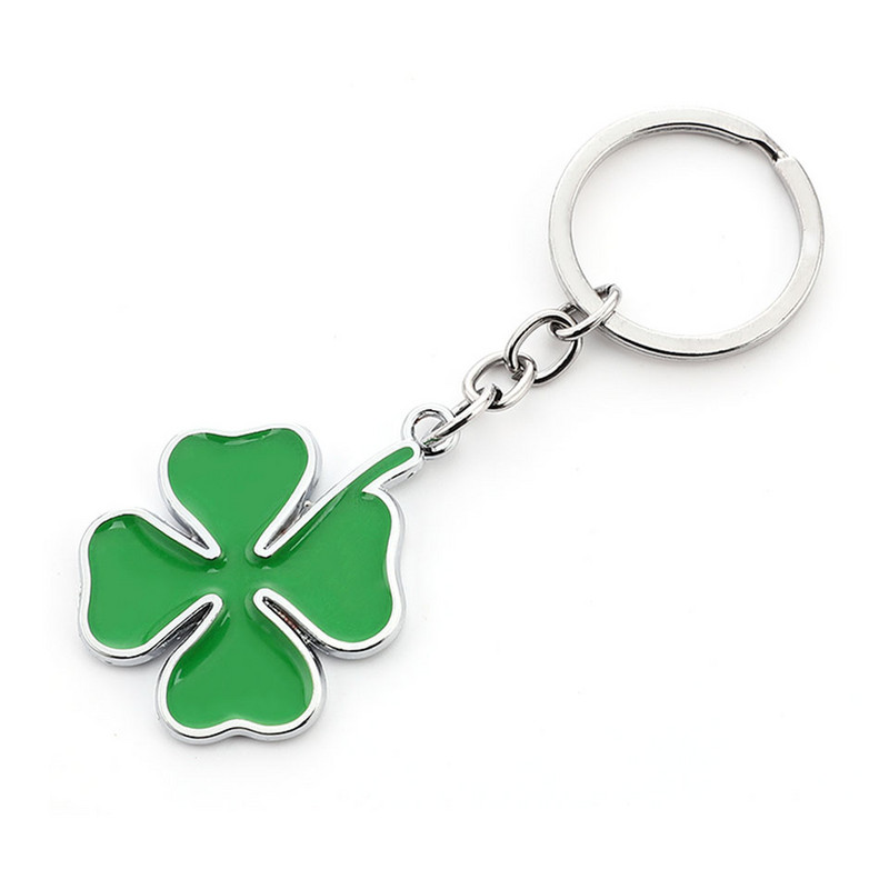 Breloc de chei pentru mașină din metal cu trifoi cu patru foi verde pentru Alfa Romeo GT Giulia Giulietta Stelvio Mito Ford Lucky Pendant Car Styling