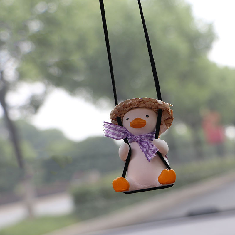 Γύψινο αξεσουάρ αυτοκινήτου Σχολική τσάντα Ψάθινη κούνια πάπια κρεμαστό κόσμημα καθρέφτη πίσω καθρέφτη στολίδι Δώρο γενεθλίων Αυτοκίνητο Διακόσμηση Άρωμα