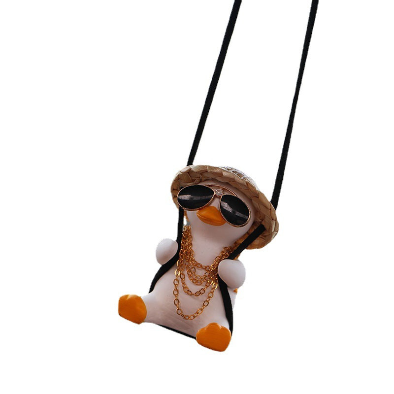 Γύψινο αξεσουάρ αυτοκινήτου Σχολική τσάντα Ψάθινη κούνια πάπια κρεμαστό κόσμημα καθρέφτη πίσω καθρέφτη στολίδι Δώρο γενεθλίων Αυτοκίνητο Διακόσμηση Άρωμα