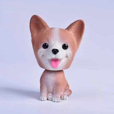 Pea raputav koer mänguasi auto sisustus Artiklid armatuurlaud nukk armas noogutav kaunistus mängukaru husky corgi interjööri sisustus kingitus