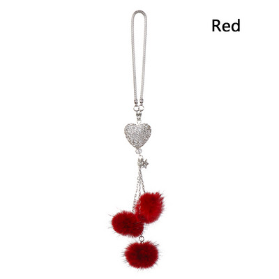 Mood Teemant Autotarvikud Bling Hairball Ripats Auto tahavaate Peegli Ripats Sünnipäevakingitus Autodekoratsioonid