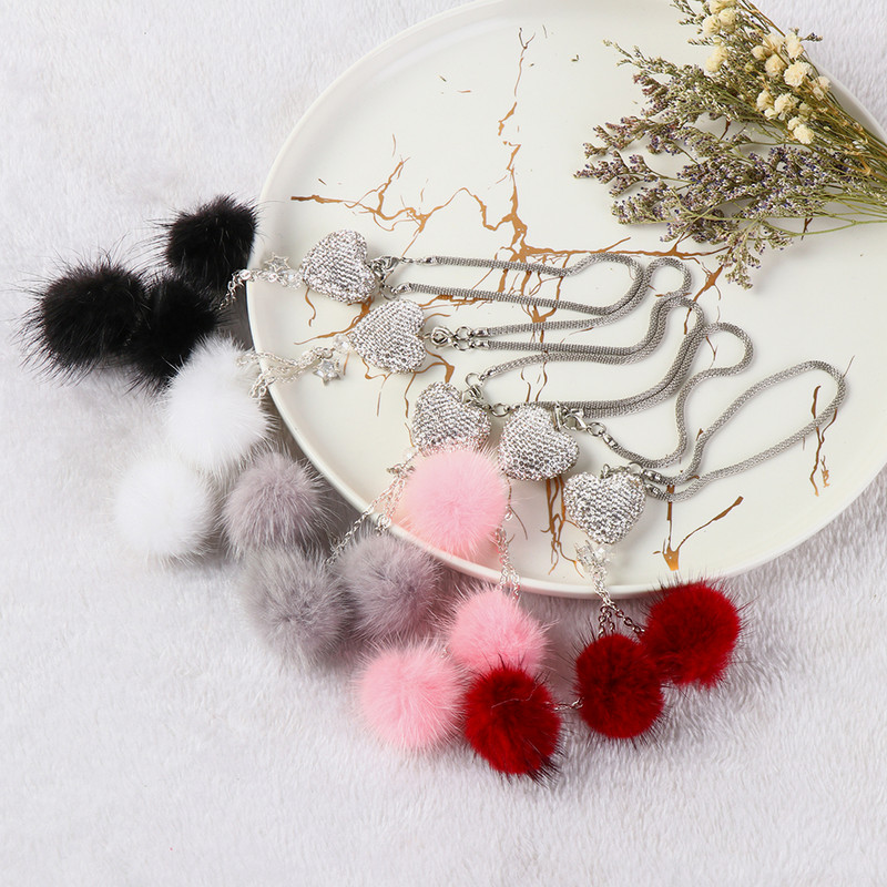 Mood Teemant Autotarvikud Bling Hairball Ripats Auto tahavaate Peegli Ripats Sünnipäevakingitus Autodekoratsioonid