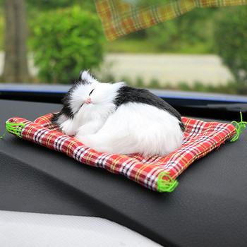 Στολίδια αυτοκινήτου Χαριτωμένα προσομοίωση Γάτες ύπνου Διακόσμηση Αυτοκίνητα Υπέροχα βελούδινα γατάκια κούκλα Παιδικά δώρα Αξεσουάρ